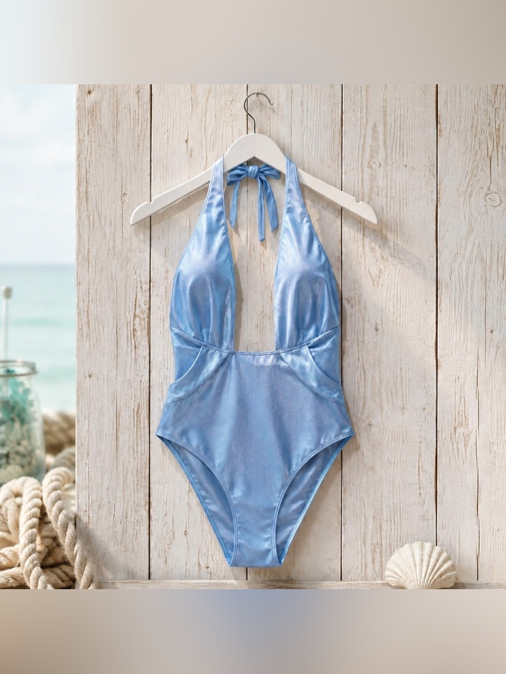 Cupshe X Stassie Crystal Waters One Piece NWT L
